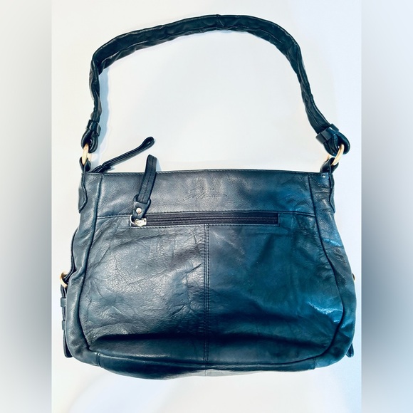 Stone Mountain navy blue leather handbag - Picture 4 of 8